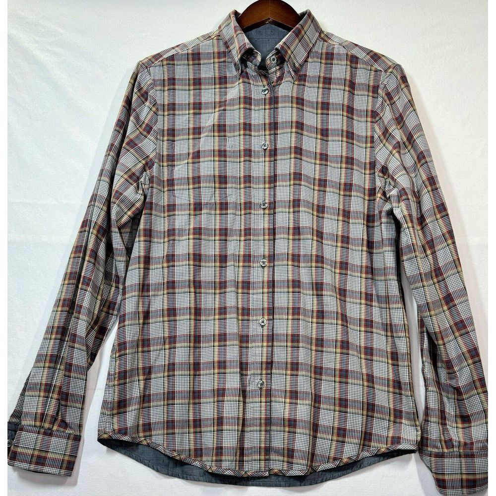 Ben Sherman Mens Reversible Plaid and Pattern Long Sleeve Casual Shirt Size M